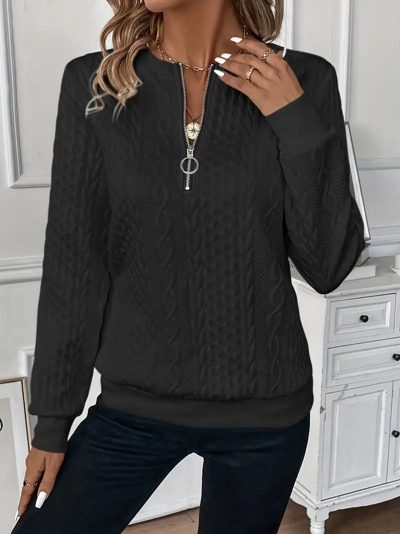 AMIA Sweater with Zipper - Stylish Comfort for All Seasons