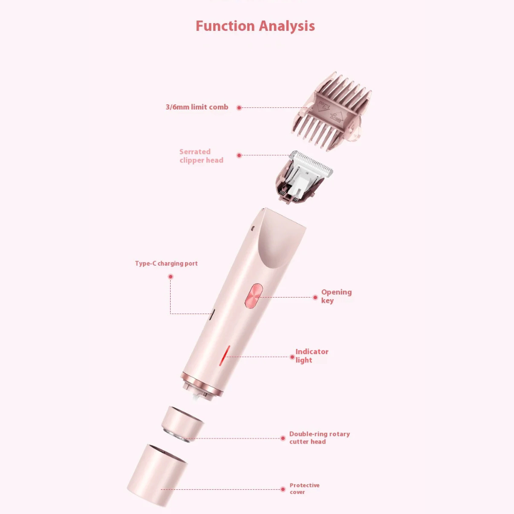 Bikini Hair Trimmer Painless 2 in 1